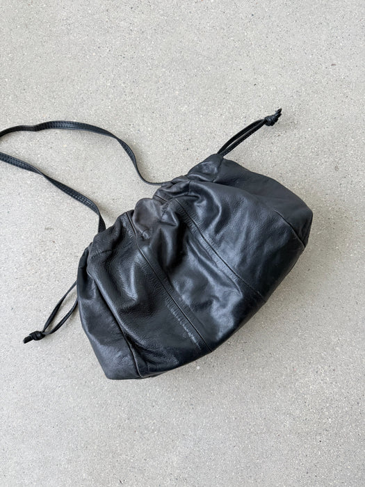 Black Leather Pouch Purse
