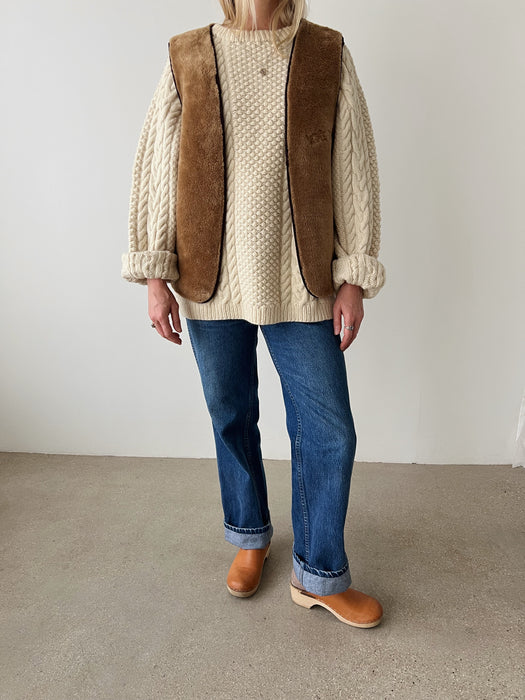 Brown Faux Fur Vest | M/L