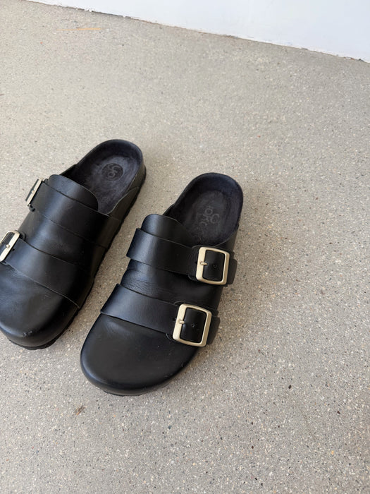 Black Leather Clog | 6.5