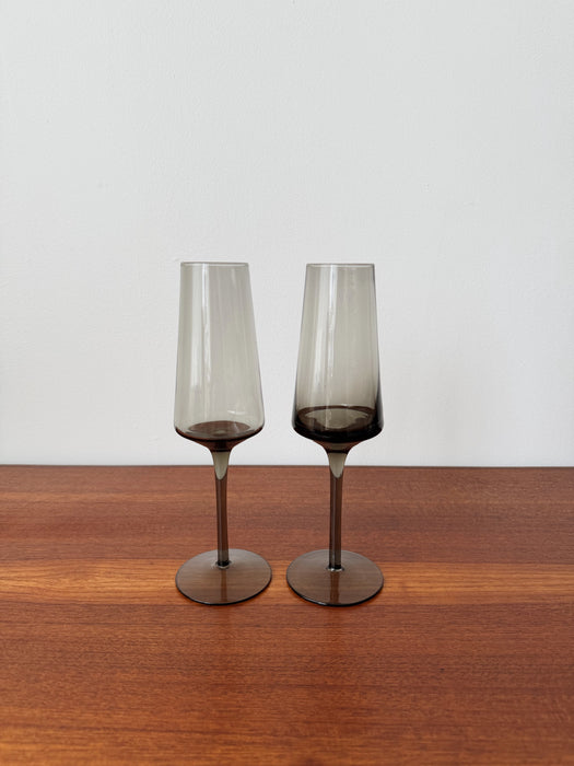 Smoked Glass Flute | Set of 2