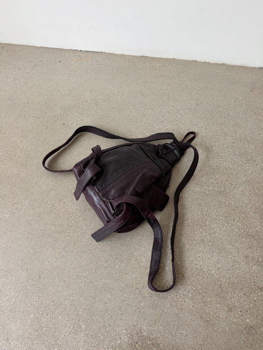 Eggplant Leather Backpack