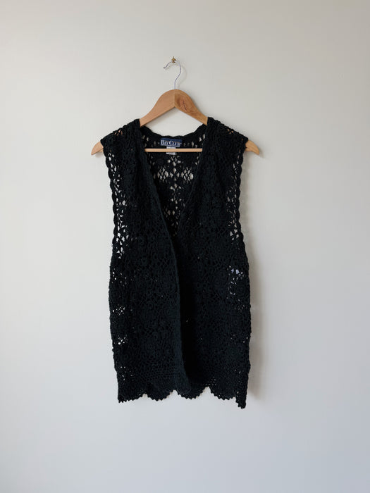 Black Silk Cotton Vest | M