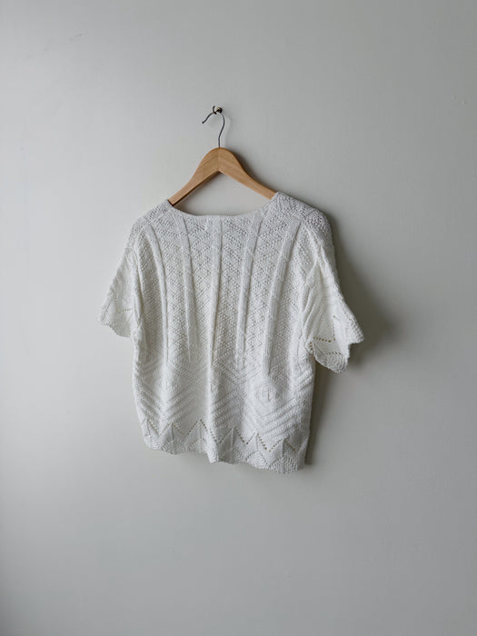 White Knit Top | L