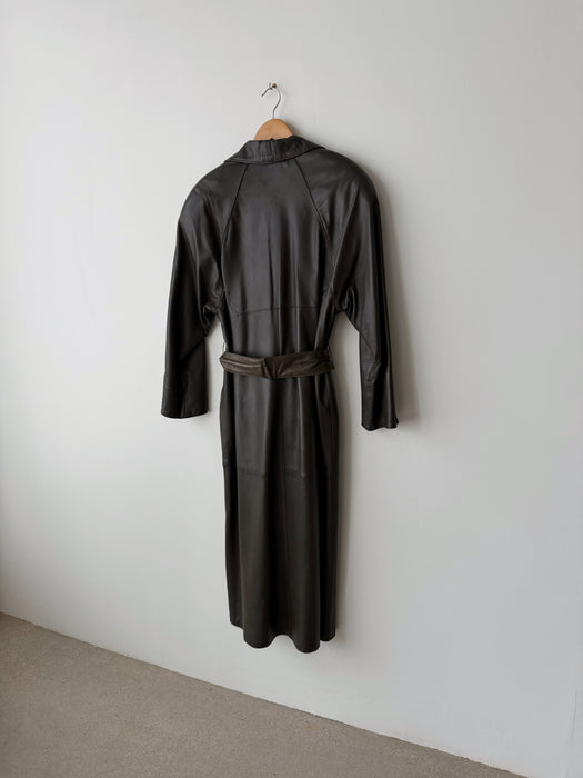 Leather Wrap Coat | M/L