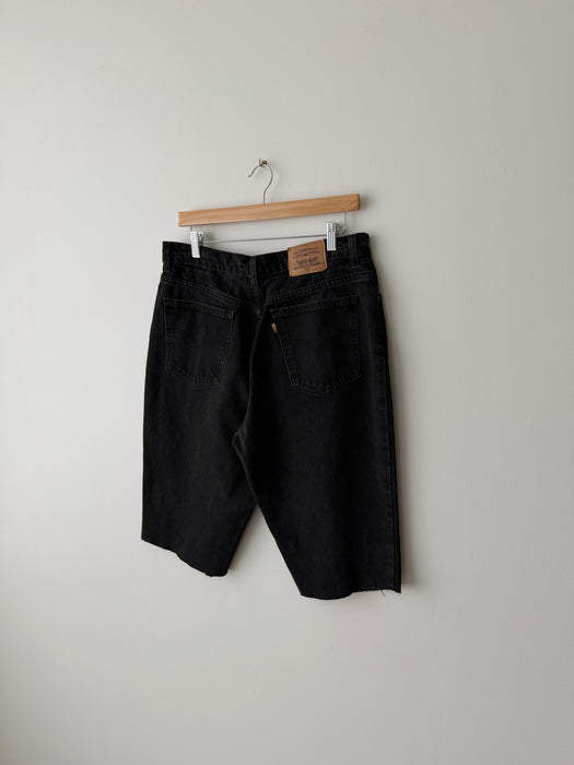 Black Denim Cut Offs | 32