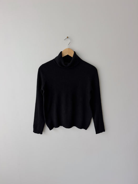 Black Cashmere Turtleneck | S