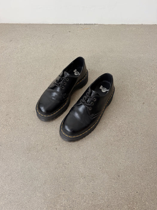 Dr. Martens Black Leather Platform Shoe | 10