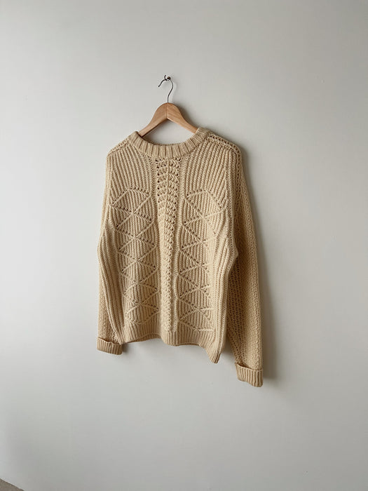 Cream Wool Knit Sweater | M/L