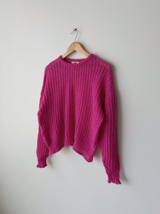 Hot Pink Wool Knit Sweater | L