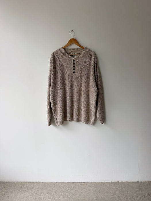 Oat Knit Henley Sweater | XL