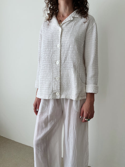 White Waffle Jacket | M/L