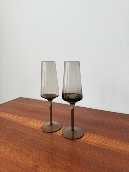 Smoked Glass Flute | Set of 2