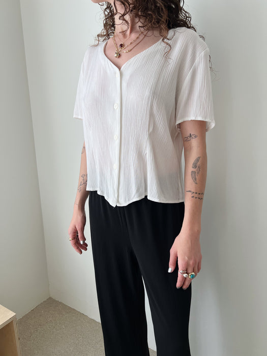 Cream Cropped Blouse | L