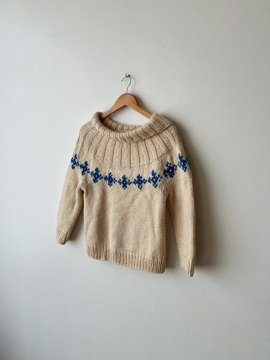 Cream Hand Knit Sweater | S