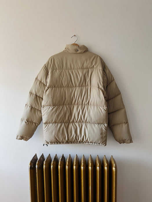 Beige Down Puffer Coat | L/XL