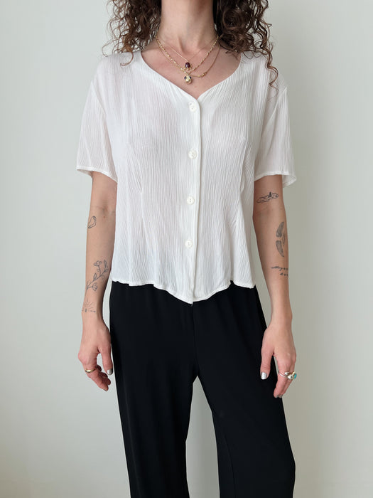 Cream Cropped Blouse | L
