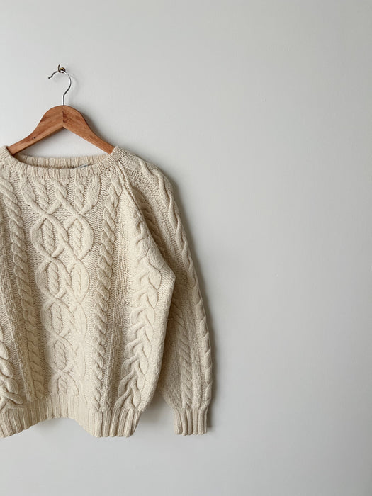 Cream Cable Knit Sweater | S/M