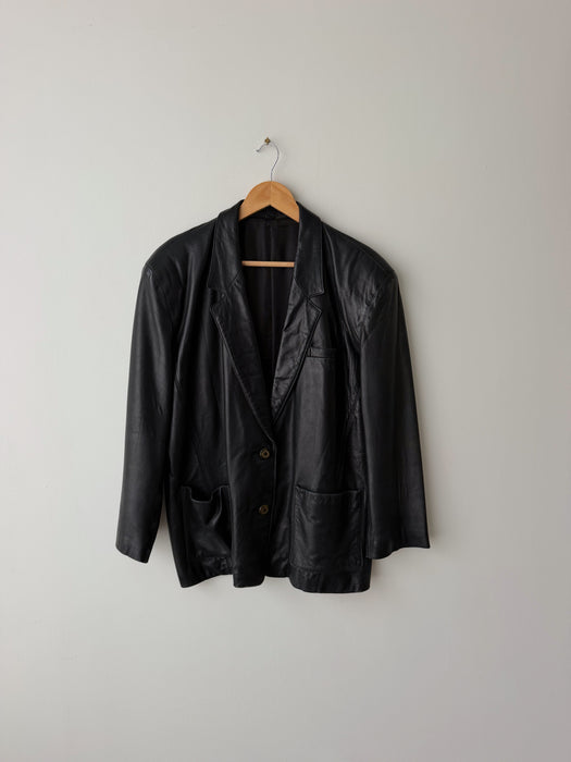 Black Leather Blazer | M/L