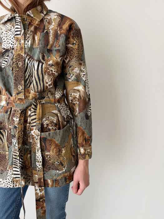 Safari Print Canvas Jacket | L