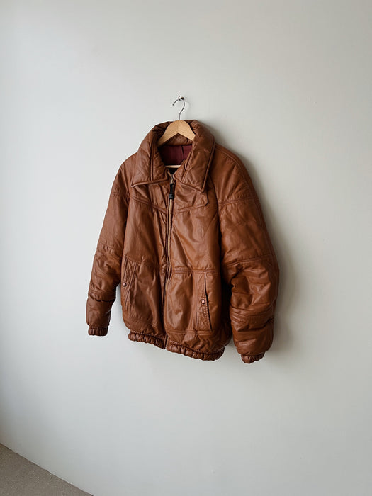Camel Leather Bomber | L