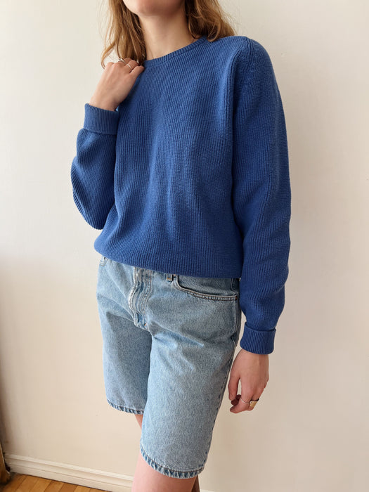 Cornflower Cotton Knit Sweater | M/L