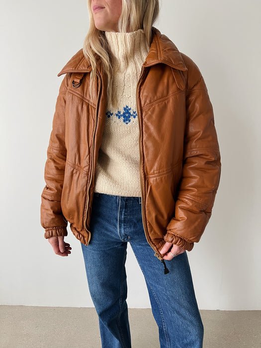Camel Leather Bomber | L