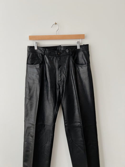 Black Leather Pants | 34
