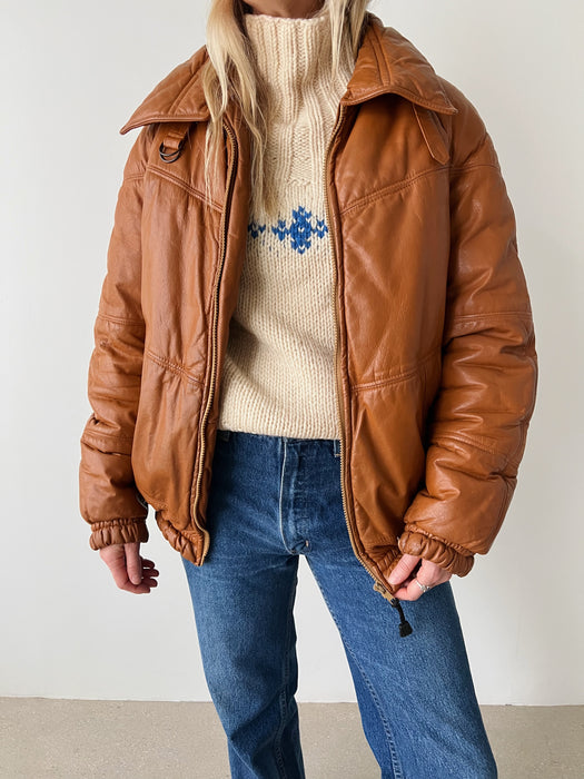 Camel Leather Bomber | L