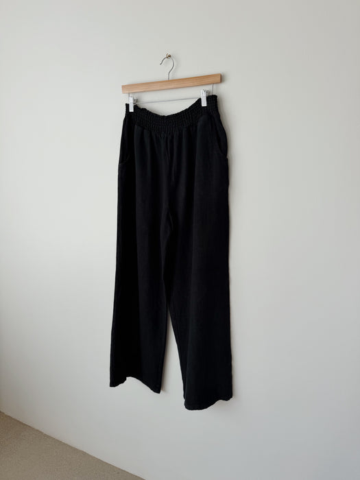 Black Linen Pants | L
