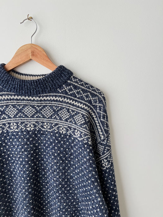 Navy Patterned Sweater | L
