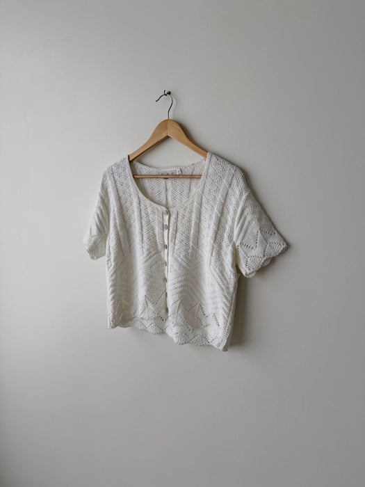 White Knit Top | L