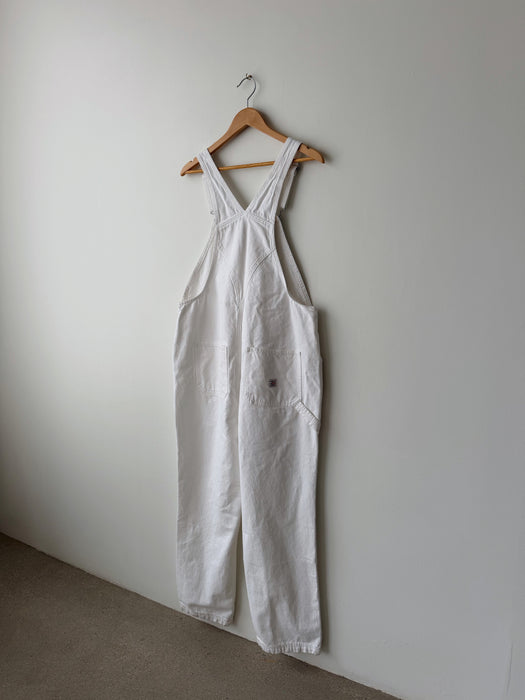 White Denim Overalls | S