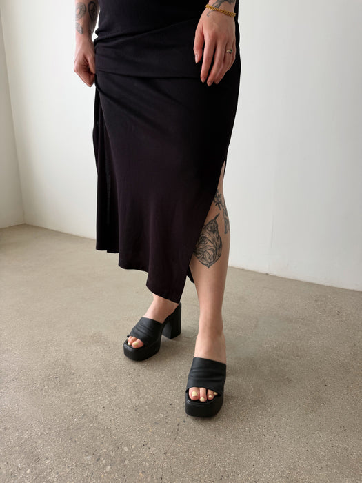 Black Waffle Dress | M/L