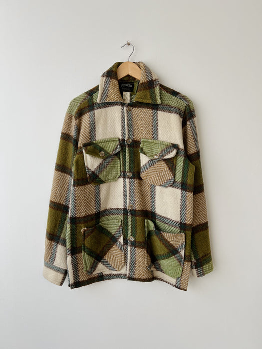 Green Plaid Flannel Jacket | M