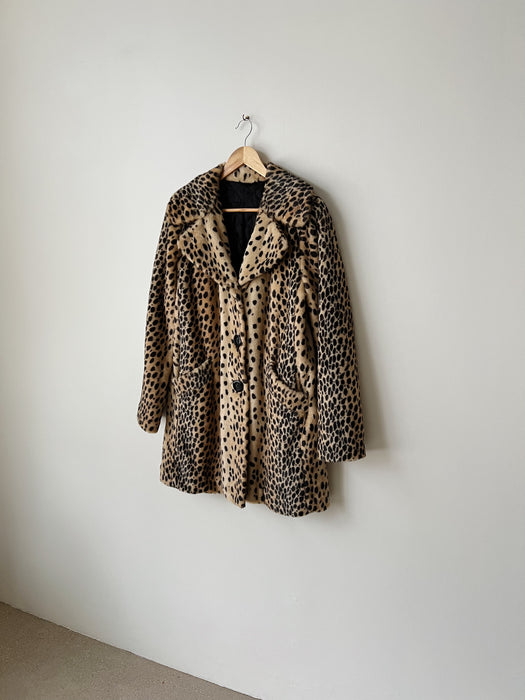 Leopard Faux Fur Coat | M