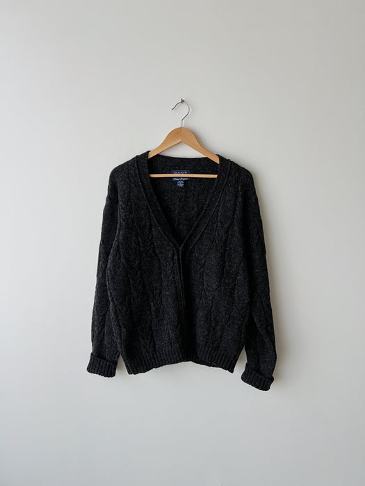 Charcoal Wool Knit Cardigan | M/L