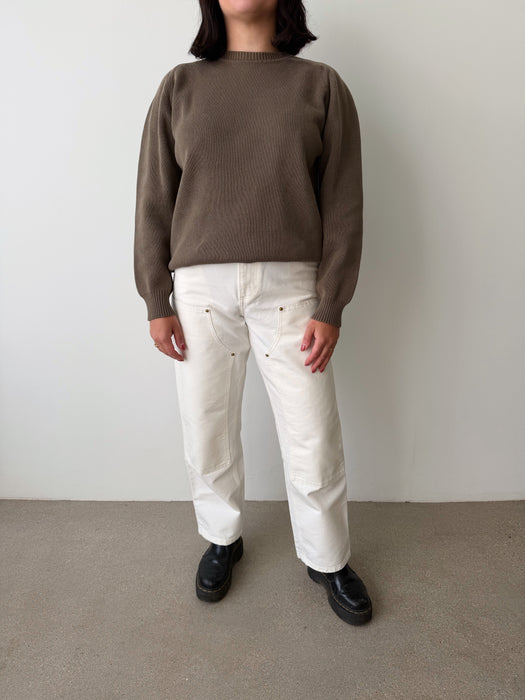 Olive Cotton Sweater | S