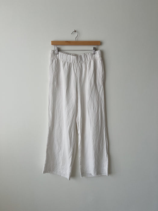 White Raw Hem Pants | M/L