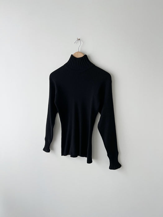 Black Wool Turtleneck Sweater | M