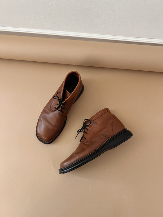 Chestnut Leather Ankle Boots | 6.5