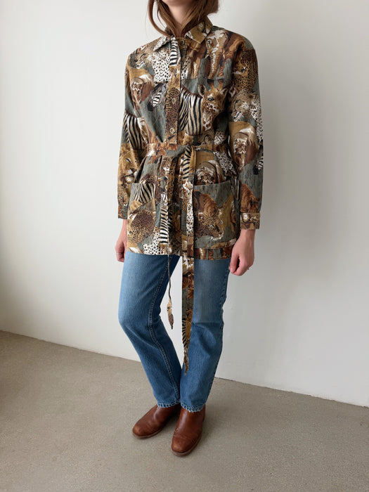 Safari Print Canvas Jacket | L