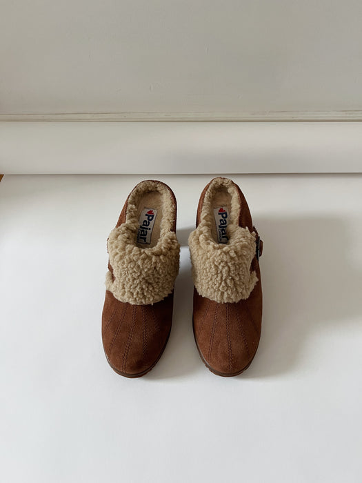 Chocolate Suede Clogs | 8