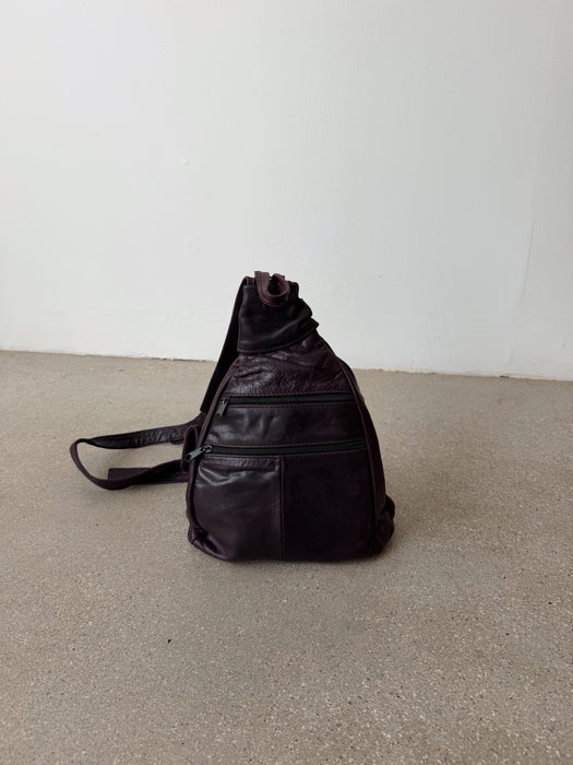 Eggplant Leather Backpack