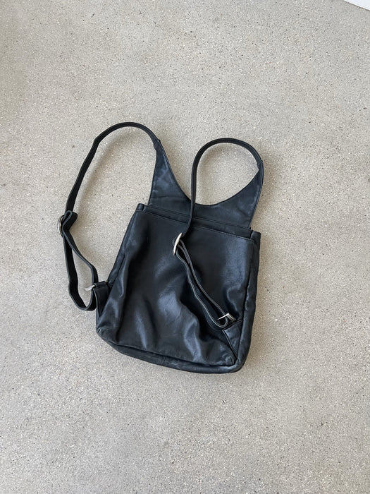 Black Leather Backpack