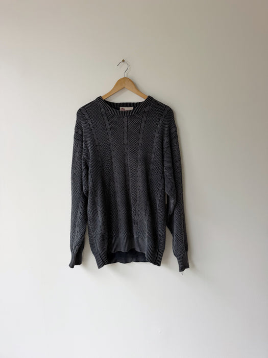 Navy Cable Knit Sweater | L
