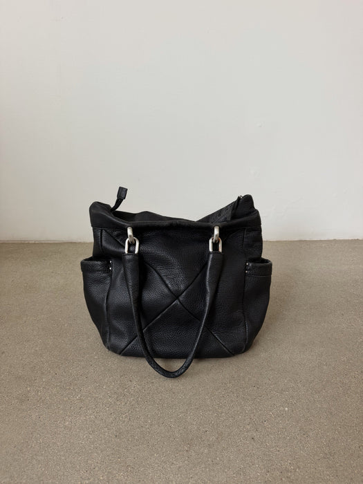 Black Buttery Leather Tote