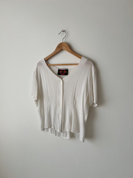 Cream Cropped Blouse | L