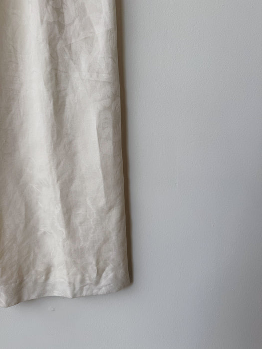 Cream Wide Leg Jacquard Trousers | 25