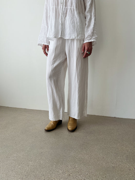 White Raw Hem Pants | M/L