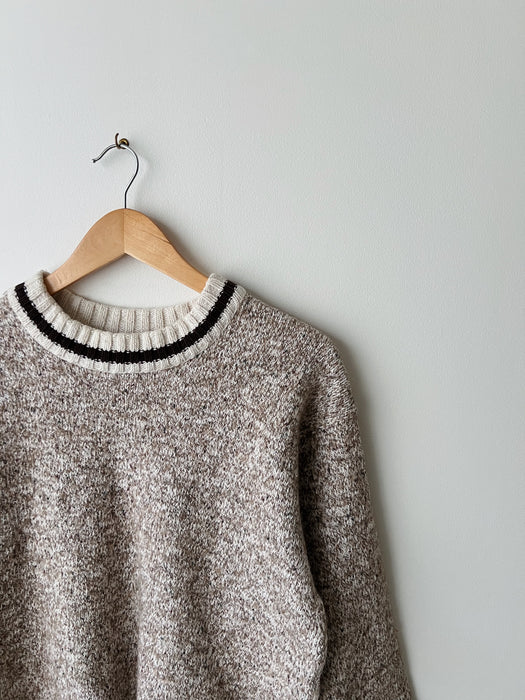 Tan Marled Knit Sweater | S